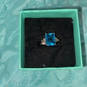 NWT CARIBBEAN Blue Topaz .925 SS Ring